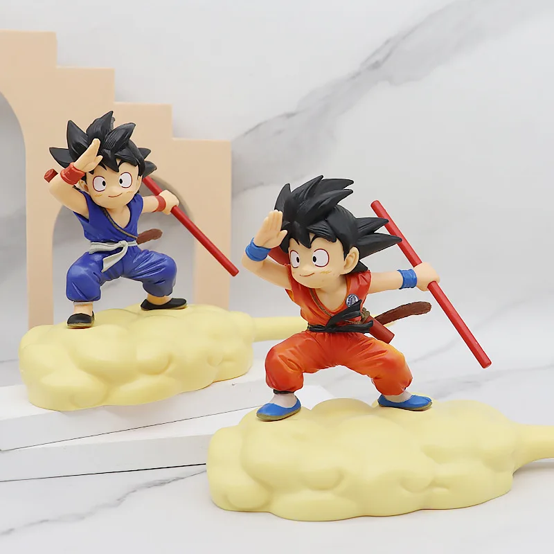 11cm Dragon Ball Z Childhood Son Goku Kakarotto Somersault Cloud Action Figure PVC Cake Furnishing Model Dolls Toys Gifts