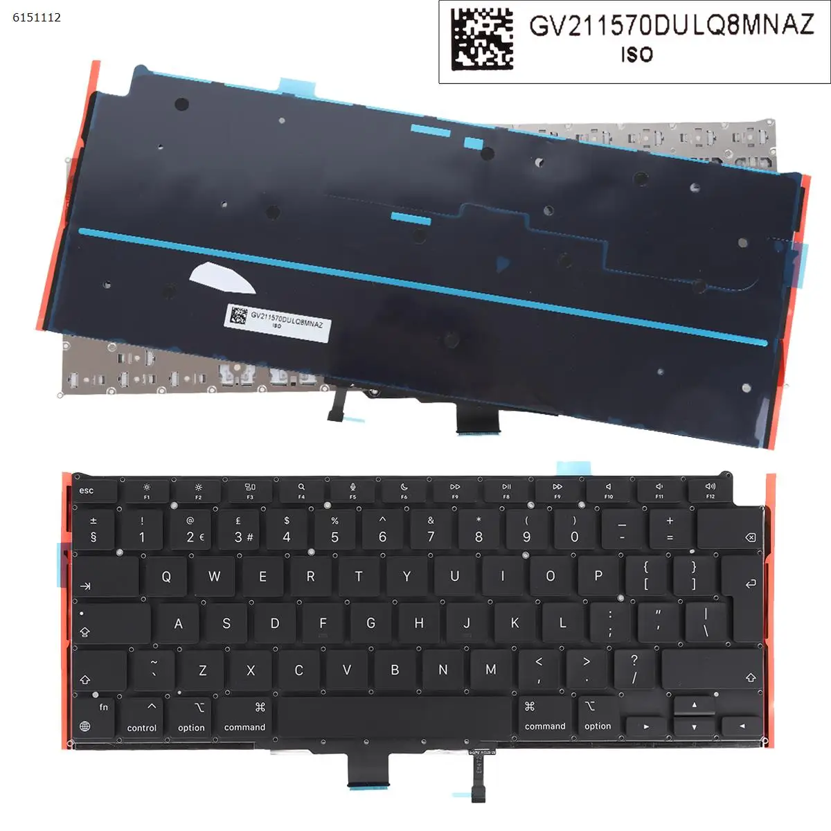 

Клавиатура для ноутбука APPLE Macbook Pro A2337 черная с подсветкой