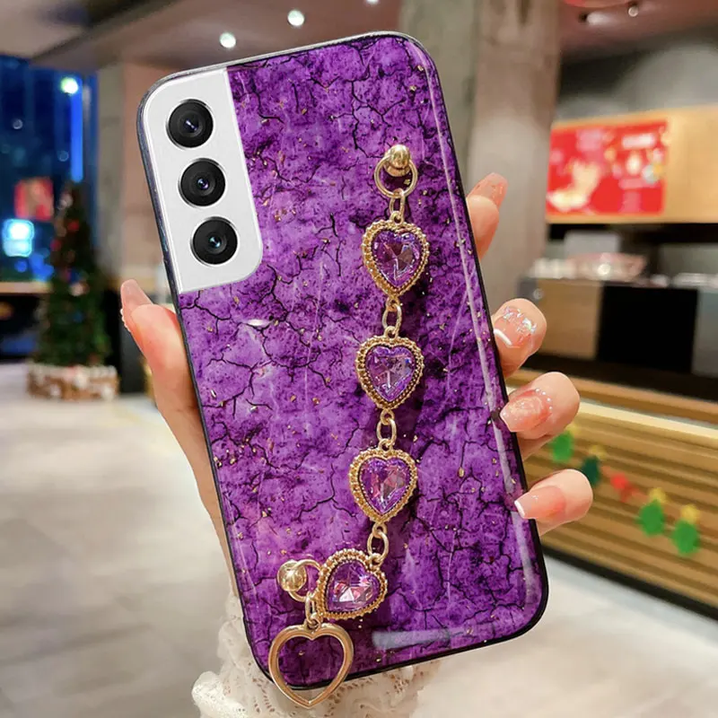 

Luxury Cover for Samsung S20 FE case Diamond Bracelet Cover For Samsung S21 case Marble Funda For Saumsung S22 Cases