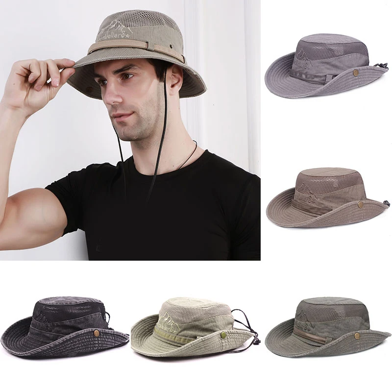 

Панама Мужская сетчатая с защитой от ультрафиолета, дышащая шапка с широкими полями для активного отдыха, рыбалки, походов, пляжа, летняя, 2022