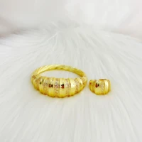 dubai gold plated bracelet ring set party anniversary wedding classic fashion trend sweet romantic casual style