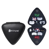 Guitar Picks Holder Case For Acoustic Electric Guitar Includes 12 PCS Picks Leather Guitar Plectrums Storage Pouch Bag