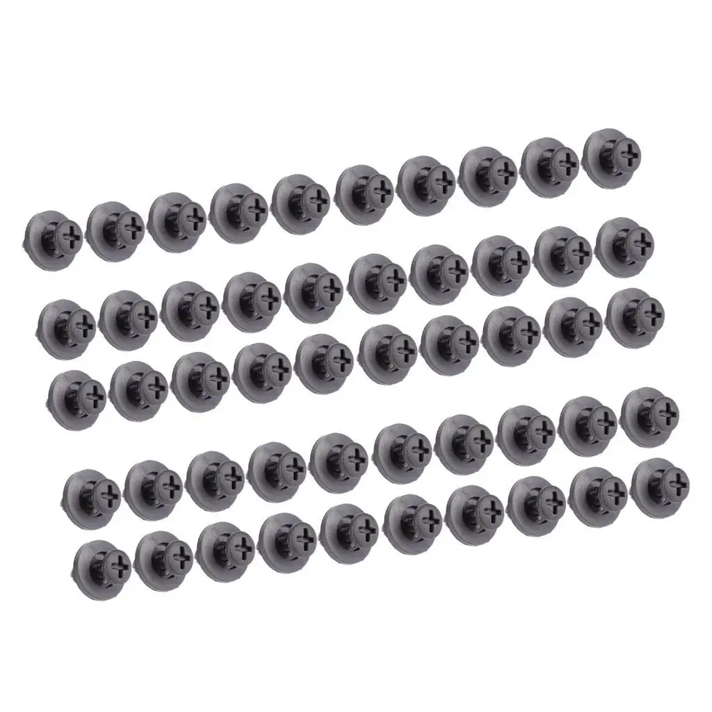 50pcs Auto Door 1/4'' Hole Push Rivets Retainer Clips Black
