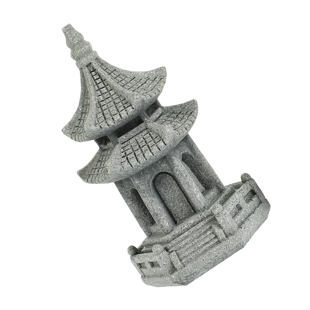 

Large Hexagonal Tower Pagoda Model Mini Statue Decor Household Decor DIY Bonsai Accessories Garden