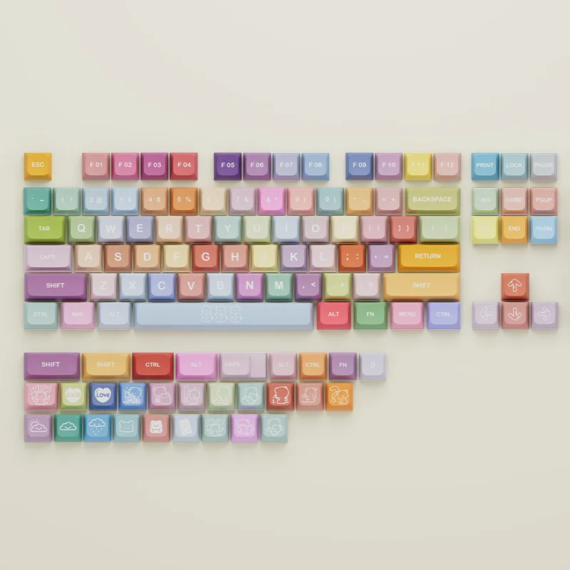 

PBT material XDA high ball cap, sublimated Little EVA large complete set of universal mechanical keyboard caps and keycaps