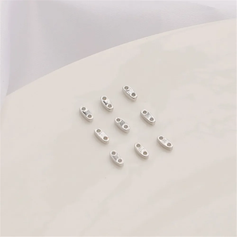 14K Gold-filled Color-retaining White K Double-hole Flat Spacer Beads 2*5mm Bracelet Necklace DIY Handmade Accessories