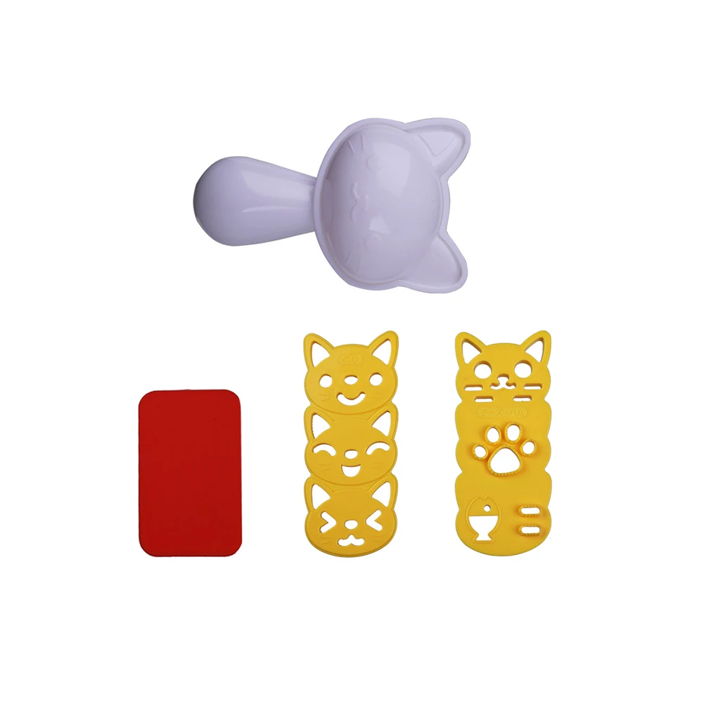 

Punch Pad Plastic Ball Mould Cooking Tools Maker Molds Cartoon Bento Cute Sushi Making Kitchen Tools