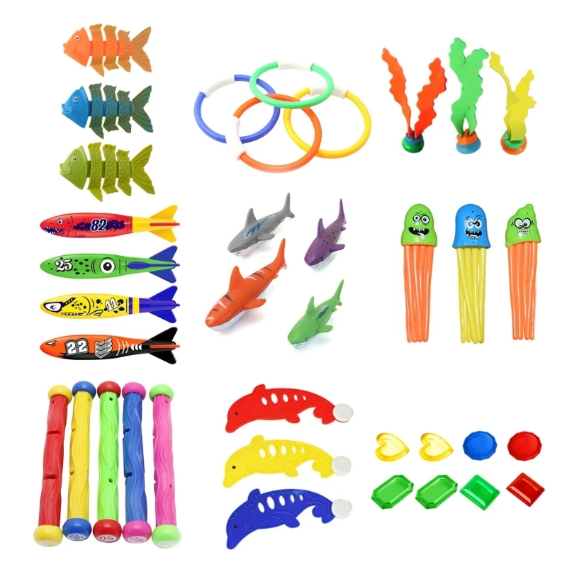 

Summer Pool Diving Toy Fun Swimming Pool Game Toy Sinking Toy Set Underwater Diving Gift for Kids Boy Girl Swimming Practice