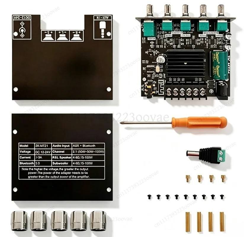 Фото ZK‑MT21 Bluetooth5.0 2.1-канальный аудиоусилитель TPA3116 50Вт×2+100Вт сабвуфер стерео бас-усилитель с входом AUX №1