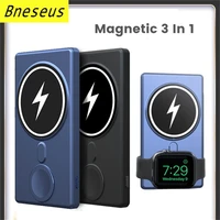 3 in 1 magnetic wireless power bank for magsafe 15w mobile phone fast charger for iphone 13 12 14 13pro max apple watch airpods