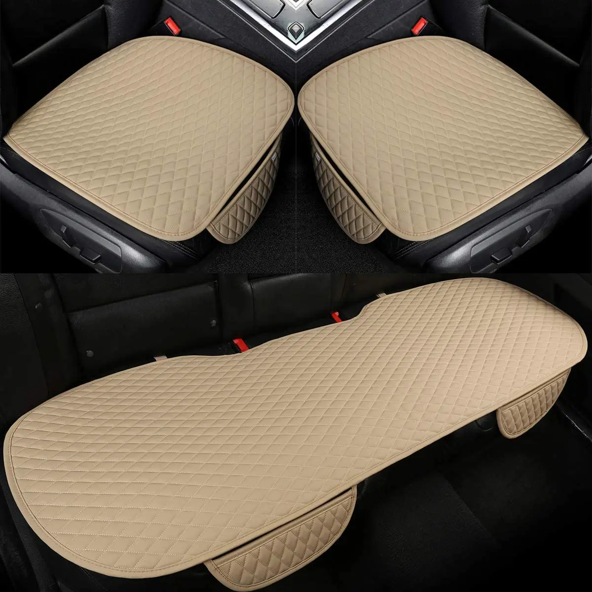 

Leather Car Seat Cover Protector Comfortable Car Seat Cushion Compatible with 90% Vehicles Cars SUVs Car Interior Accessories
