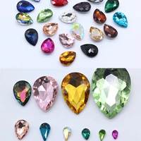 high quality 6 40mm 24 color crystal water drop teardrop rhinestone for garment craft charm jewelry 3d nail arts diy decorations
