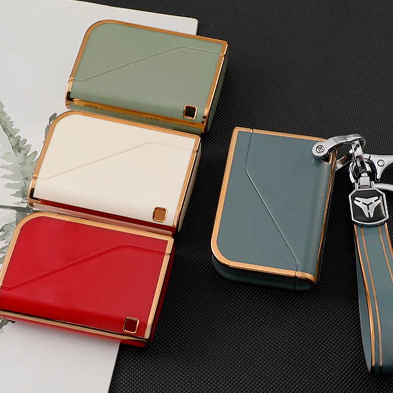

Car Smart Key Cover Case Bag Fob Holder Shell Keychain for Lynk&Co 05 Key TPU Gold Edge Protector Accessories