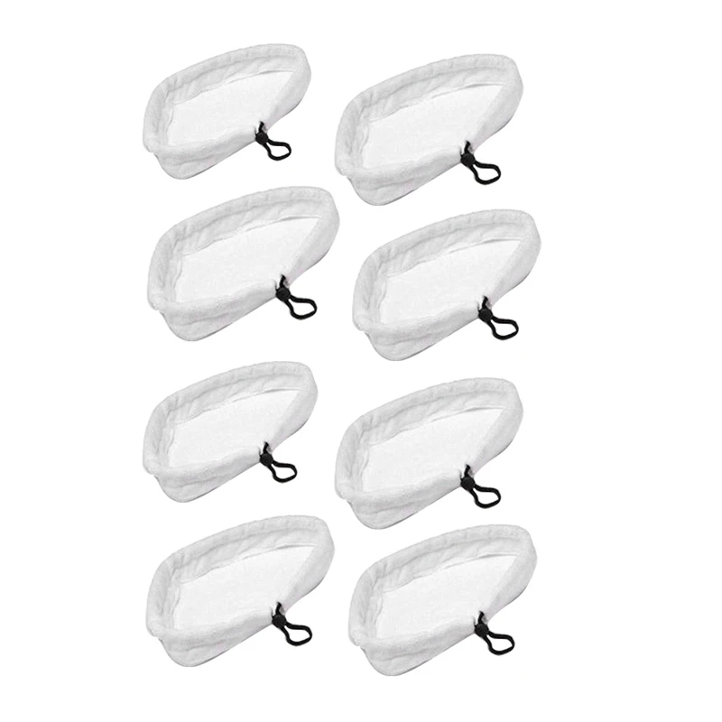 

8 Pcs White Microfibre Washable Reusable Cloth Replacement Pad Floor Cleaner For Steam Mop Vacuum Cleaner Accessories