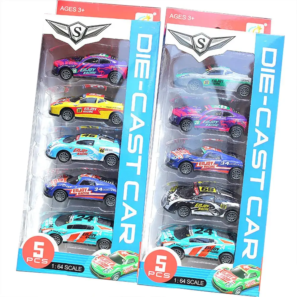 

5pcs Alloy Graffiti Car Toy 1:64 Mini Pull-back Off-road Vehicle Model Toys For Children Birthday Toys