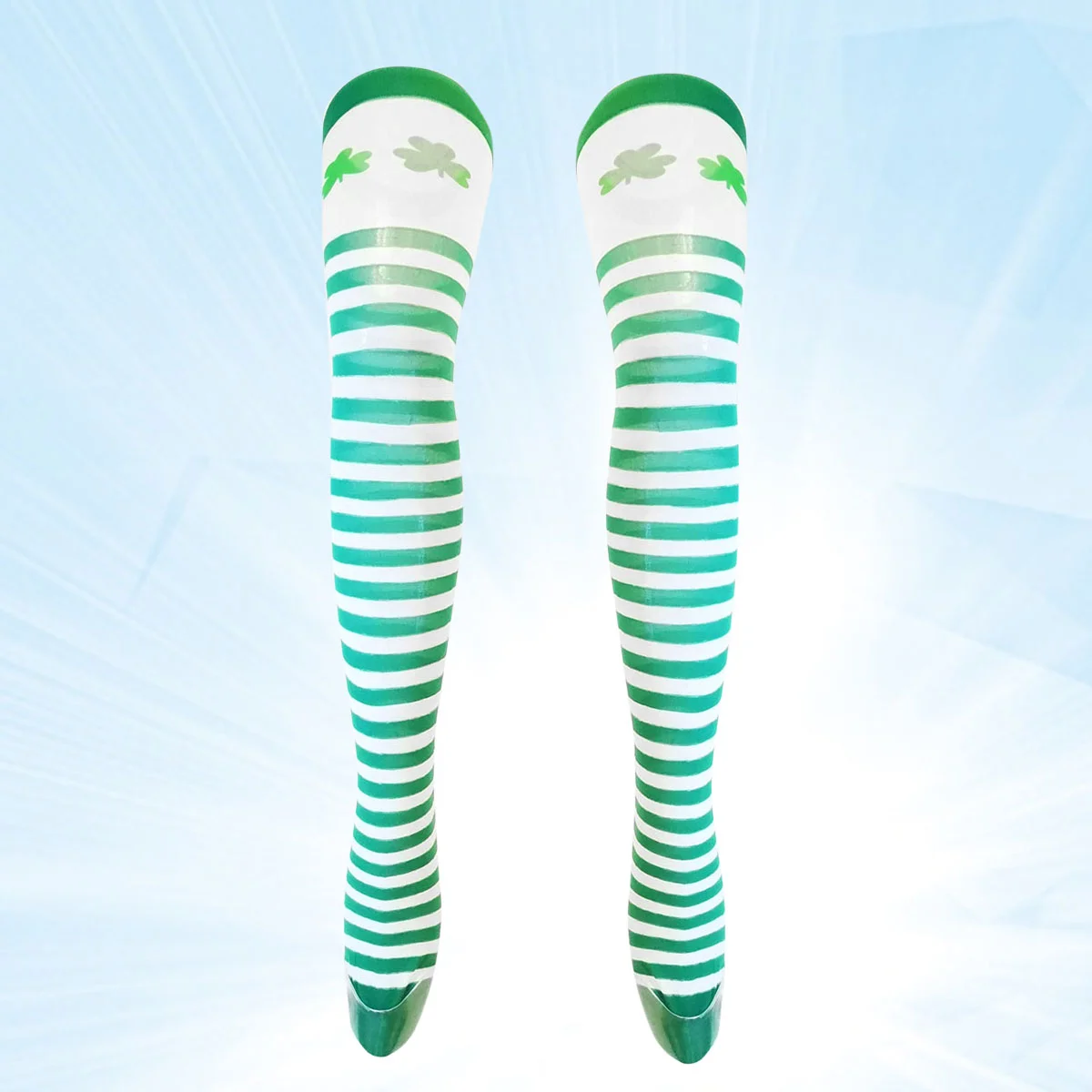 

Day Socks Patricks High St Shamrock Knee Thigh Women Patrick S Decorations Accessory Stripe Stockings
