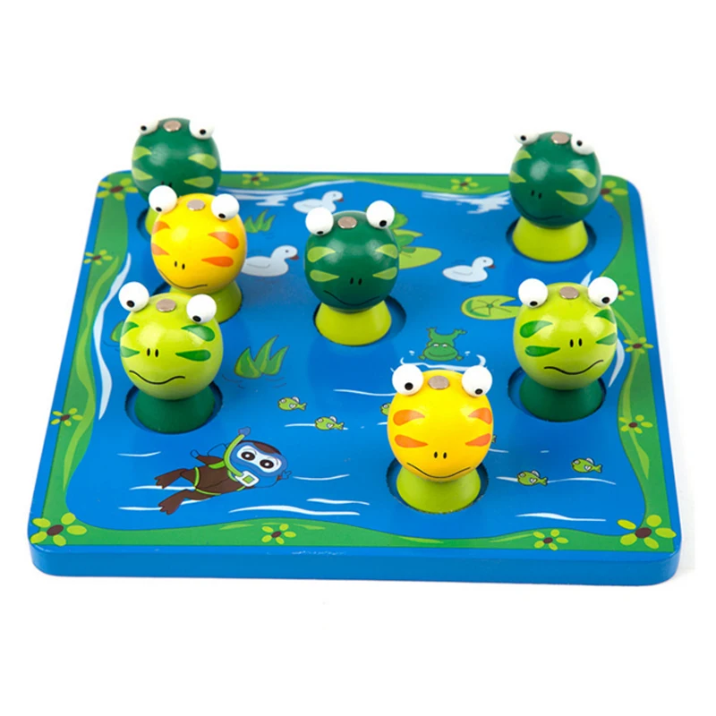 

New Baby Wooden Toy Fishing Toy Magnetic Three-dimensional Montessori Early Education Toy Family Wooden Fishing Children's Game
