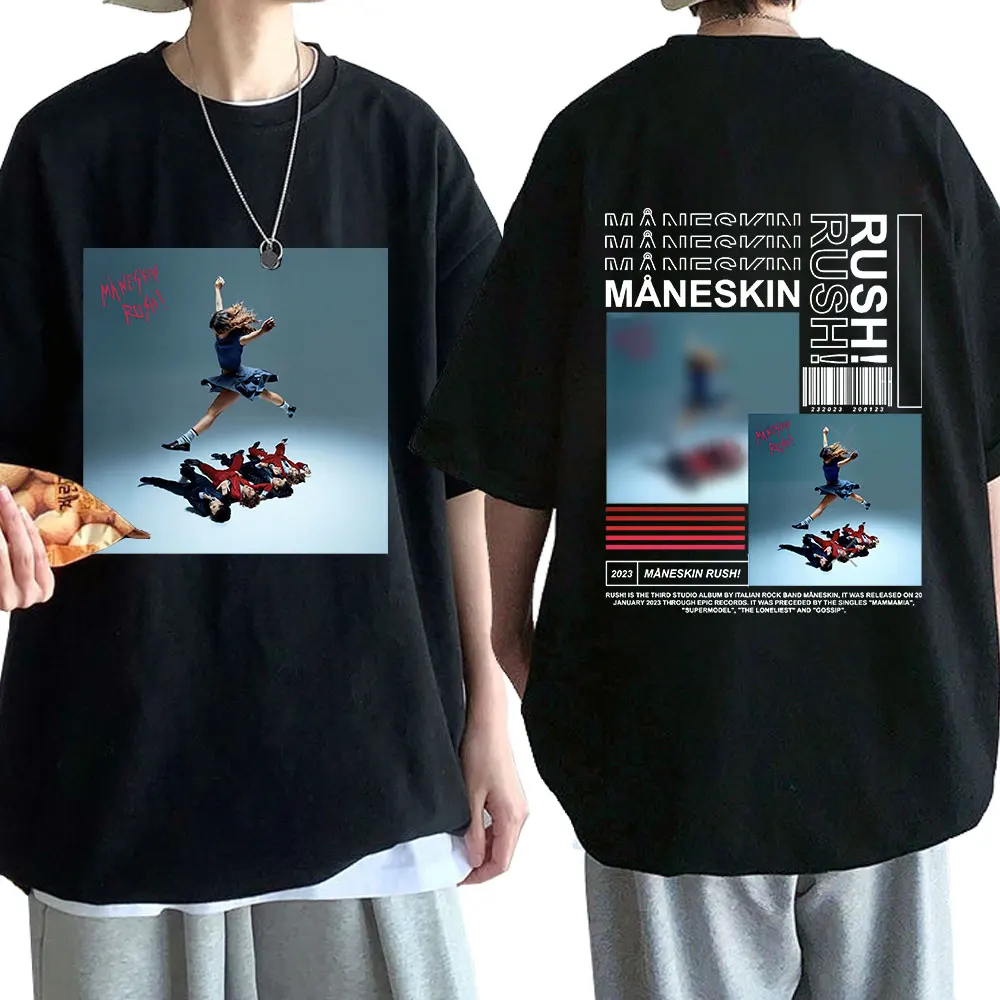 

Italian Rock Band Maneskin T-shirt 2023 New Music Album Rush T Shirt Men Women's Vintage Hip Hop Oversized T-shirts Streetwear