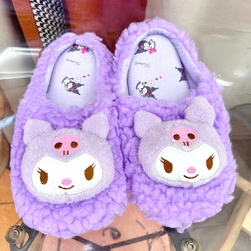 Милые пушистые домашние туфли симпатичные Тапочки Kuromi My Melody полакко в японском