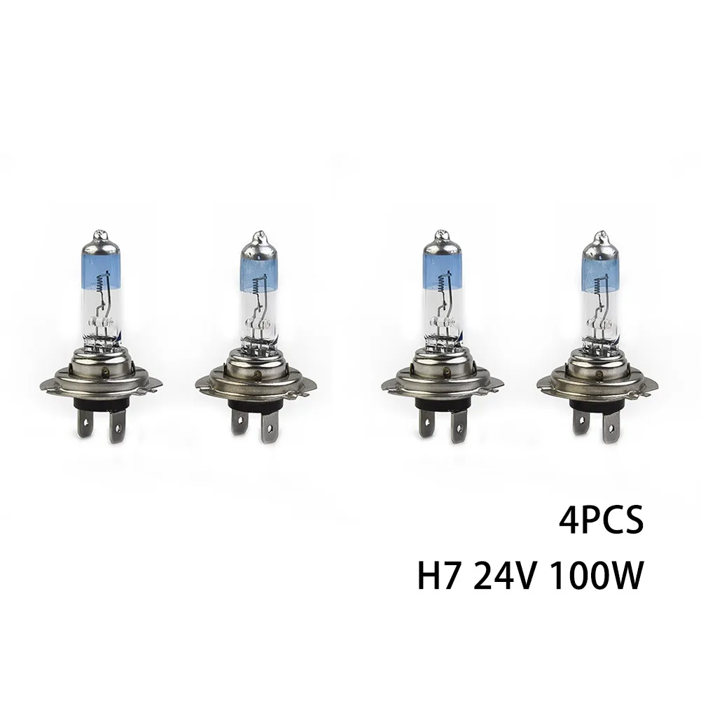 

4Pcs 24V H7 100W Halogen Bulb Super Bright Fog Lights High Power Car Headlight Lamp Car Light Source Parking White 6000K