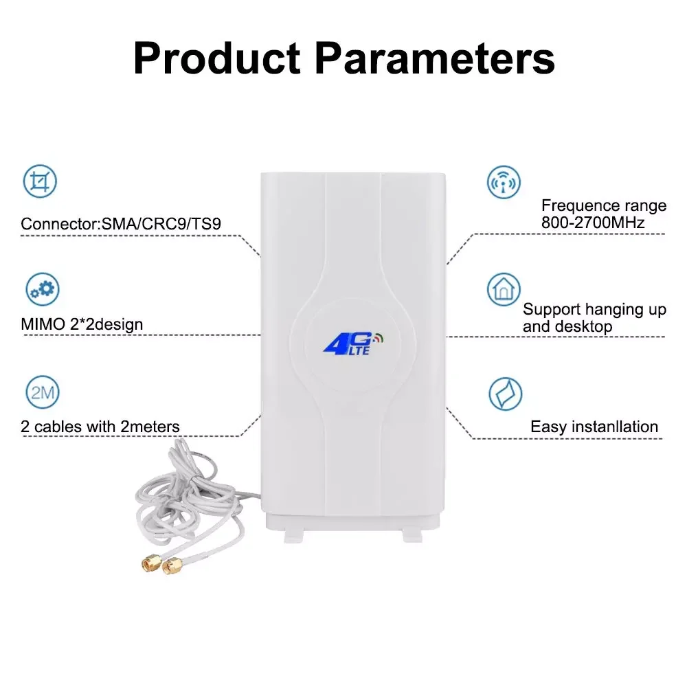 High Gain 4G LTE Antenna Dual Mimo Long Range Network Antenna for WiFi Router/Mobile Broadband/Hotspot Amplifier