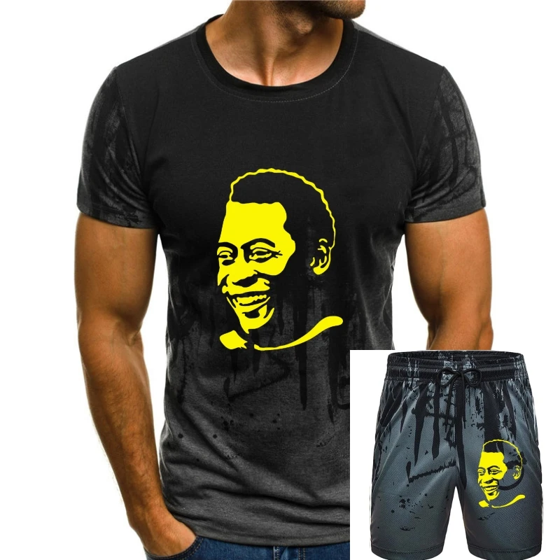 

PELE Бразилия Футбол Ретро тяжелый хлопок Женская Повседневная гордость футболка Мужская модная футболка унисекс бесплатная доставка