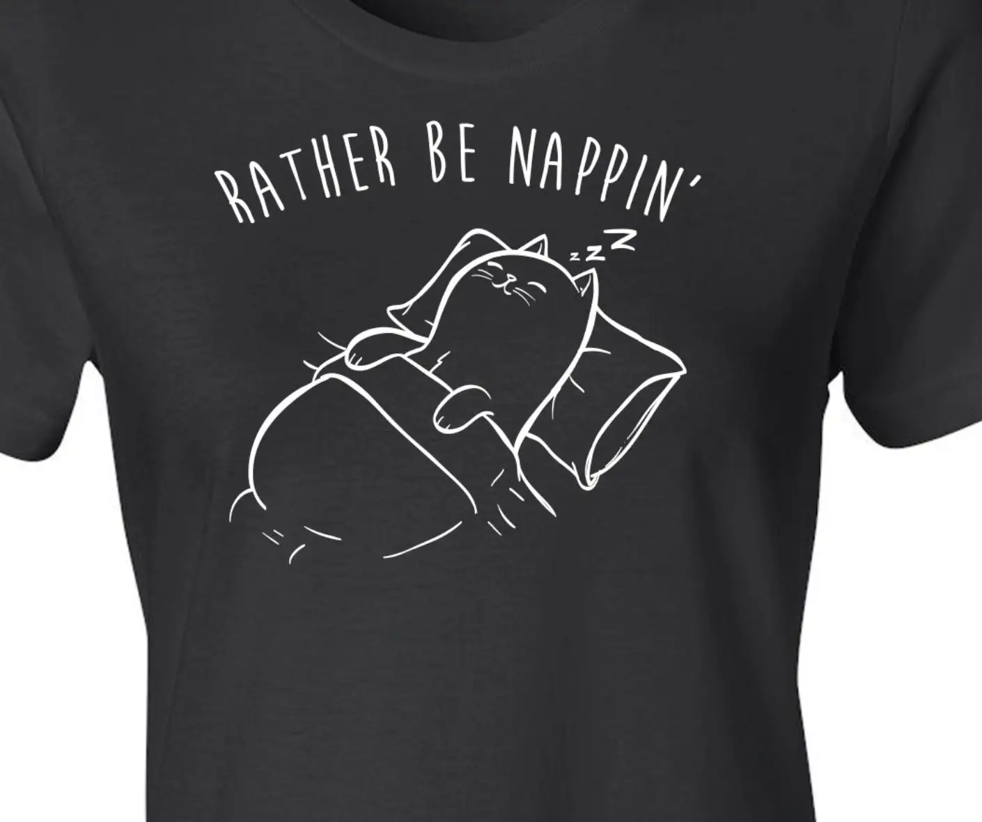 Женская футболка Rather Be Nappin Cat Nap Trending Geeky Geekery Life Squad