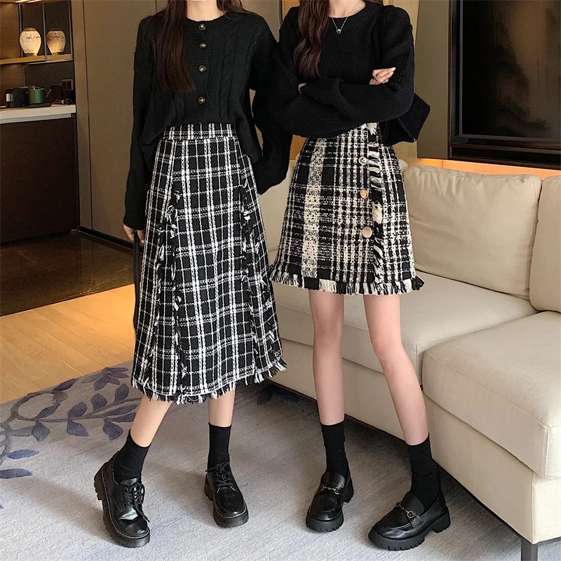 

2022 Large Size Fat M Winter French High Waist Skirt Women's Skirts Design Sense Niche Free Shipping