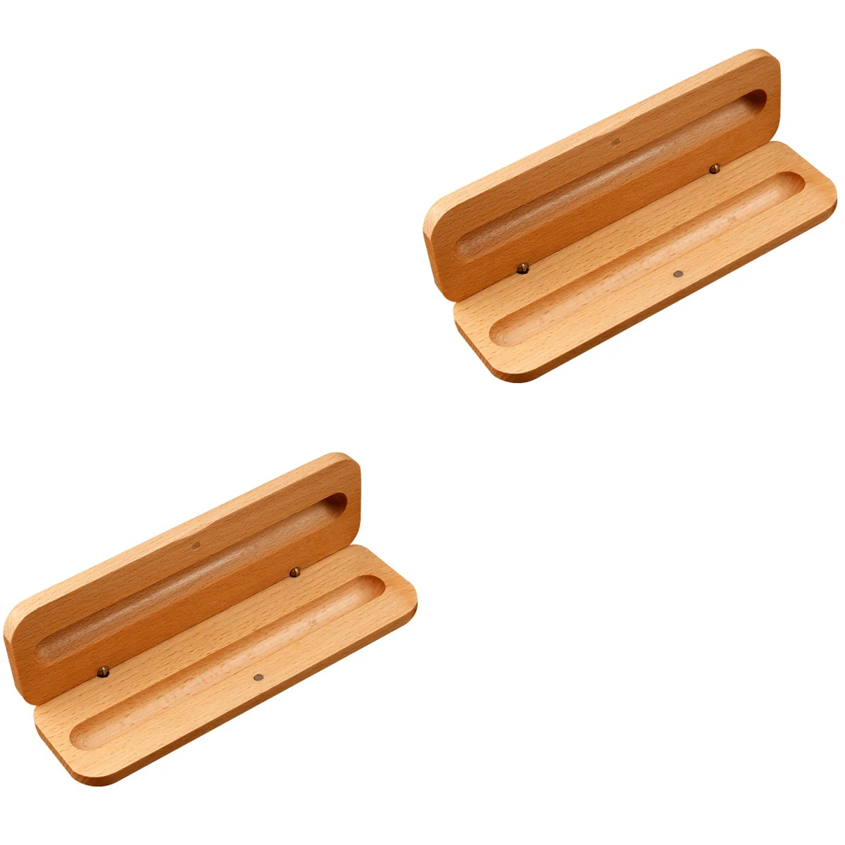 

2x Wood Creative Convenient Case Case For Classroom Single Pen Display Case Single Pen Holder as Festival Favor