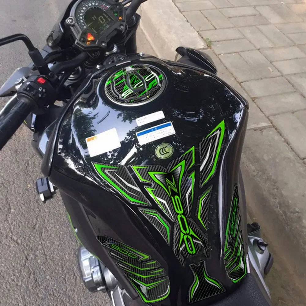 

Motorcycles 3D Sticker Carbon Fiber Fuel Tank Pad Protector Case Fishbone Shape Sticker for Kawasaki Z900 Z 900 Decals