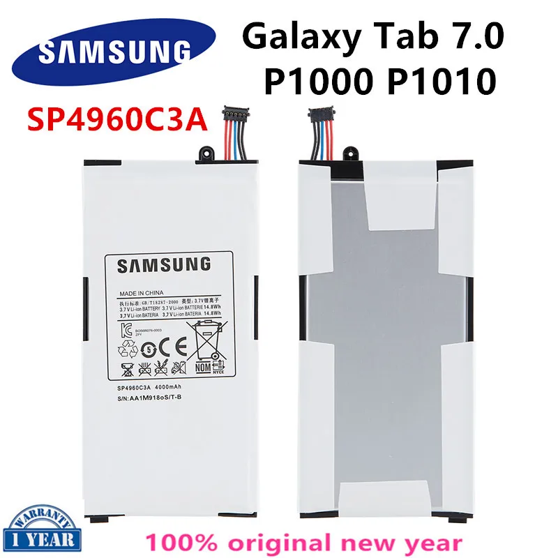 

SAMSUNG original SP4960C3A 4000mA Tablet Replacement Battery For Samsung Galaxy Tab 7.0 7" P1000 P1010 GT-P1000 GT-P1010