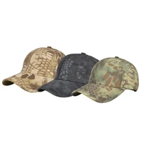 mens outdoor adjustable sunhat camo hunting fishing army baseball cap snake print camouflage uv protection walking jogging