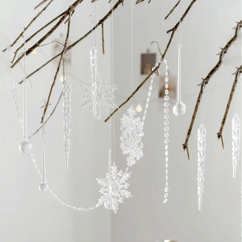 6 шт./компл. акриловая рождественская подвеска в виде сосульки имитация