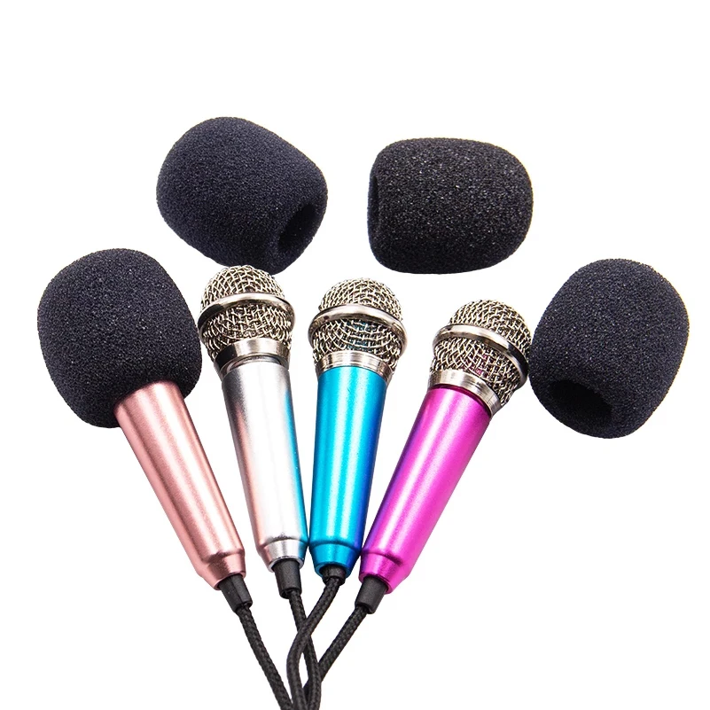 

2023 Portable 3.5mm Stereo Studio Mic KTV Karaoke Mini Microphone For Smart Phone Laptop PC Desktop Handheld Audio Microphone