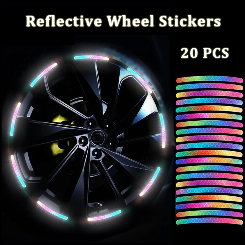 

20 шт., светоотражающие наклейки на колеса для BMW, Audi, Honda