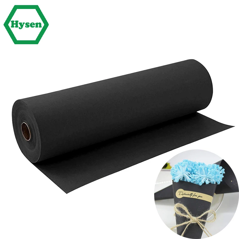 Hysen Black Kraft Paper Roll for Art Crafts,Bulletin Boards,Gift Wrapping,Table Runner and Decorations Biodegradable Paper Wrap