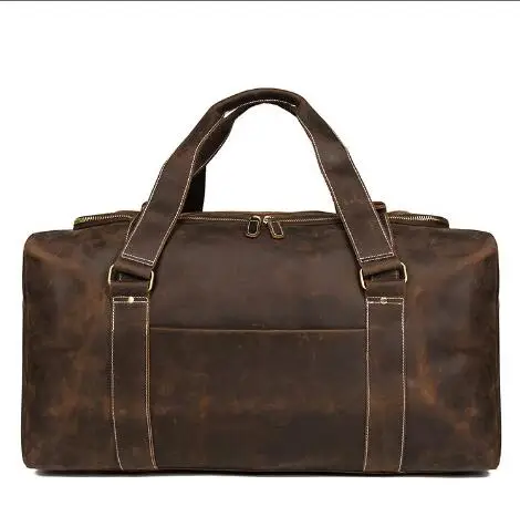 

new style genuine leather solid travel duffle for men high quality