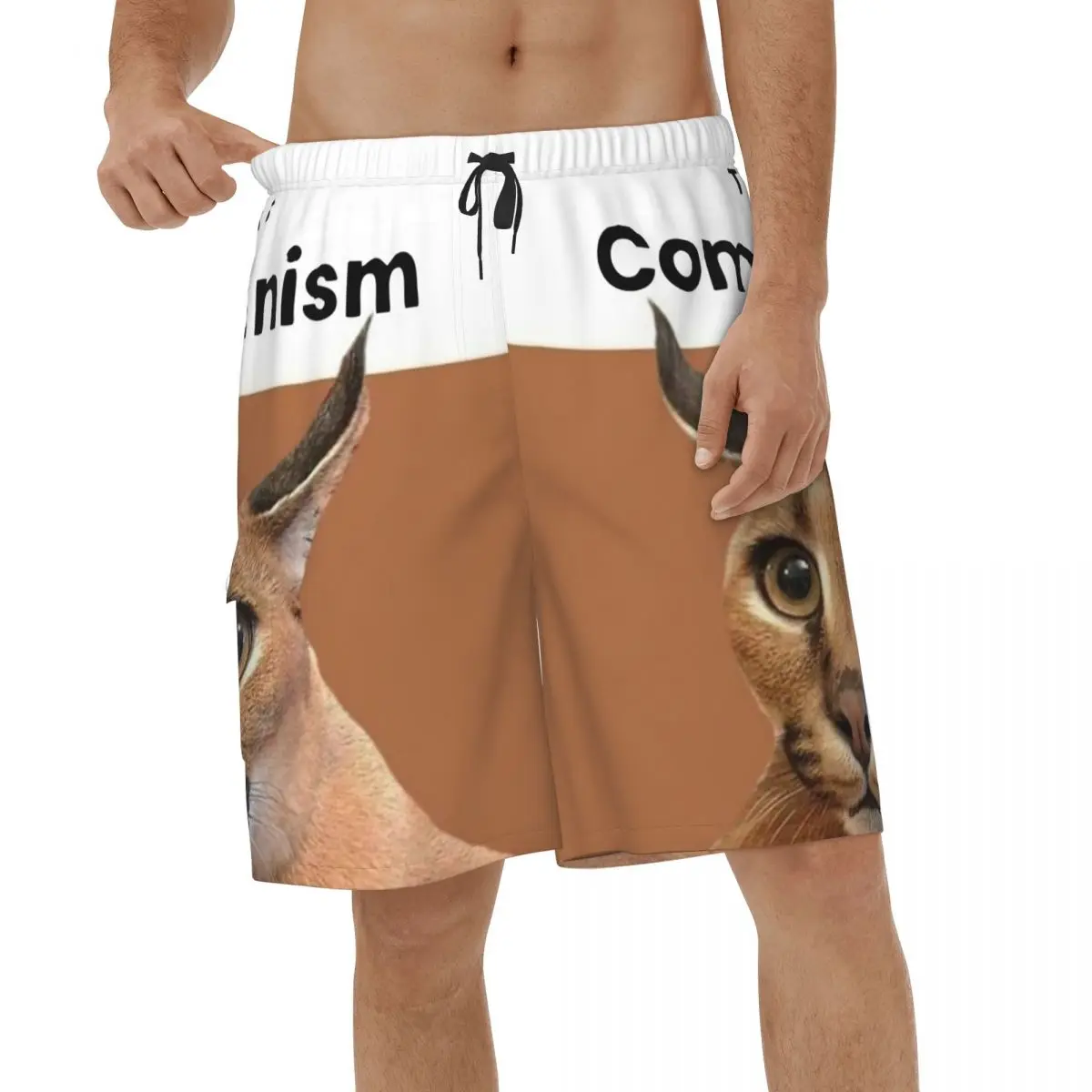 

Communism Floppa Shorts Summer Men's Beach Shorts Funny Meme Beach Men Briefs