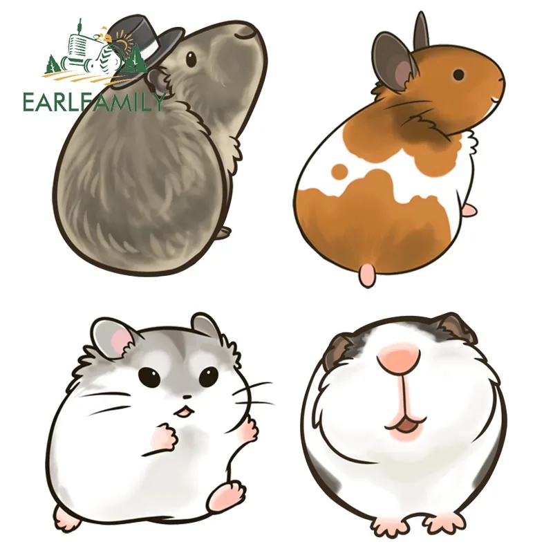 EARLFAMILY гордость хомяк раньше розовые крысы виниловые наклейки украшение на окно