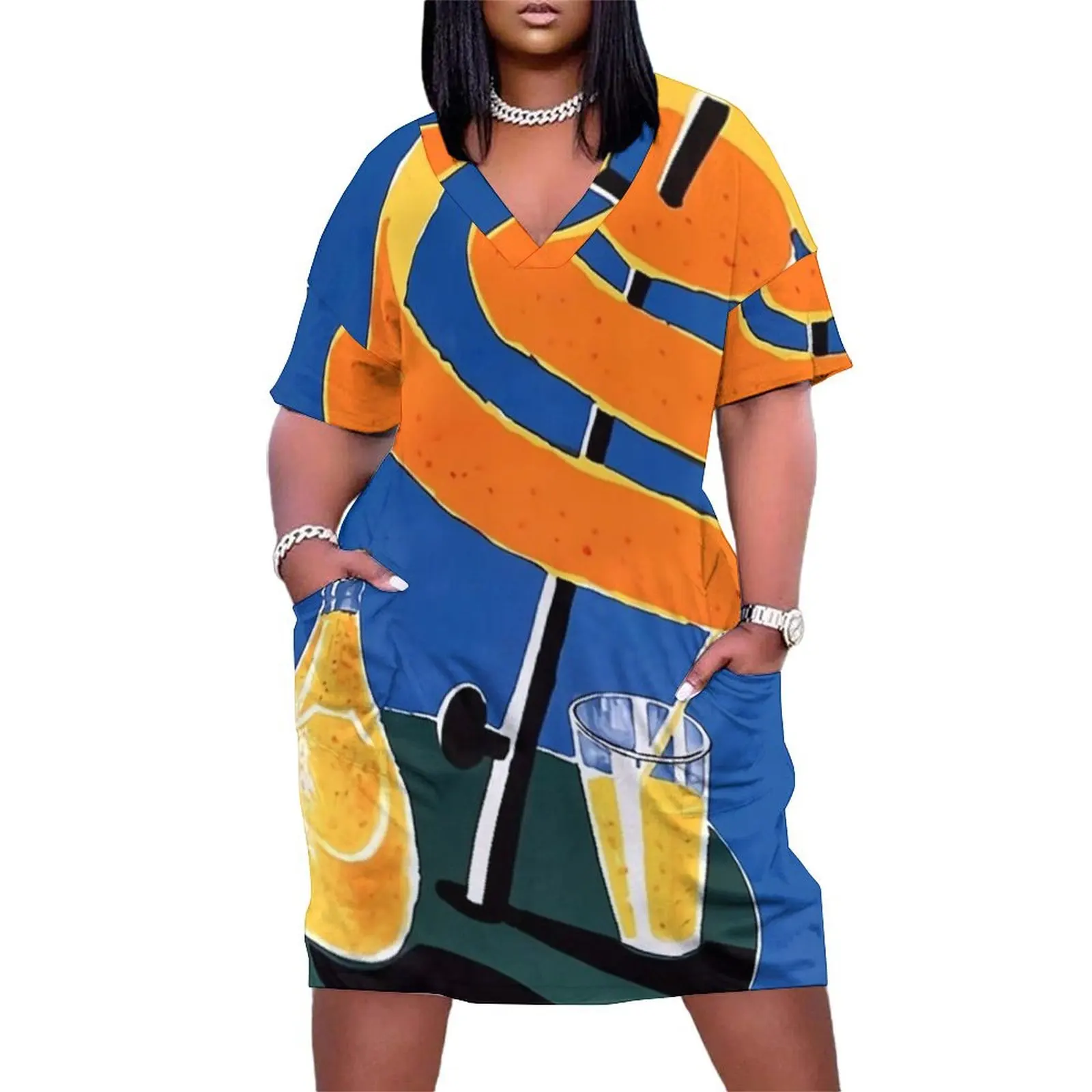 Orangina Drink Свободное карманное платье Роскошные вечерние платья для женщин 2025