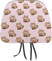 cute red panda funny cover for car seat headrest protector covers print interior accessories decorative