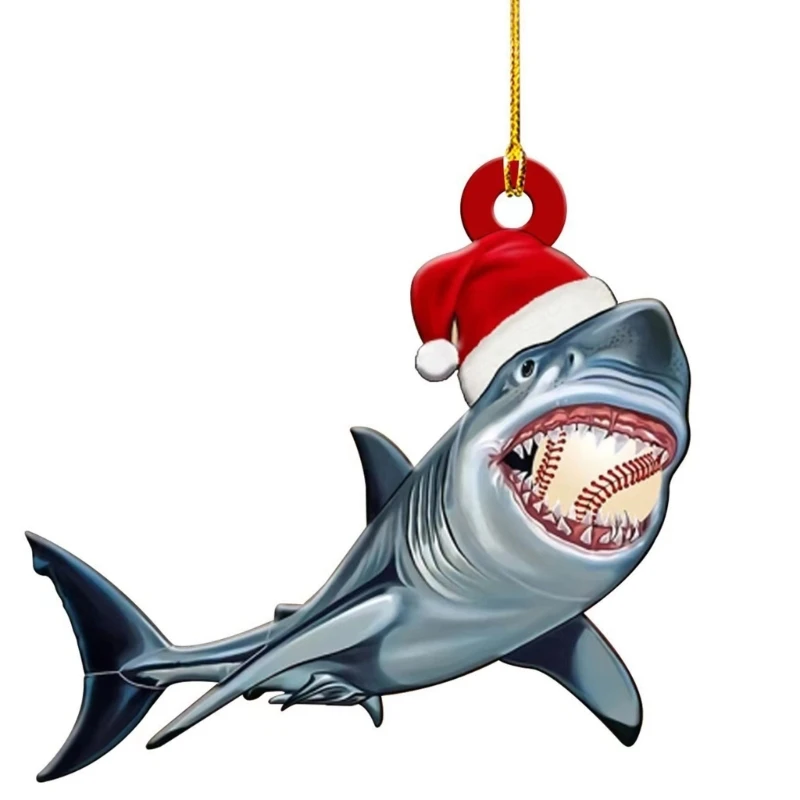 Акриловое украшение для рождественской елки в форме акулы подвесное дома и улицы