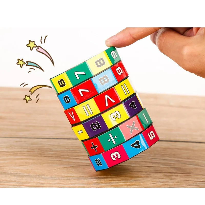 2 шт. головоломка детский арифметический куб вращаются цилиндрические игры для