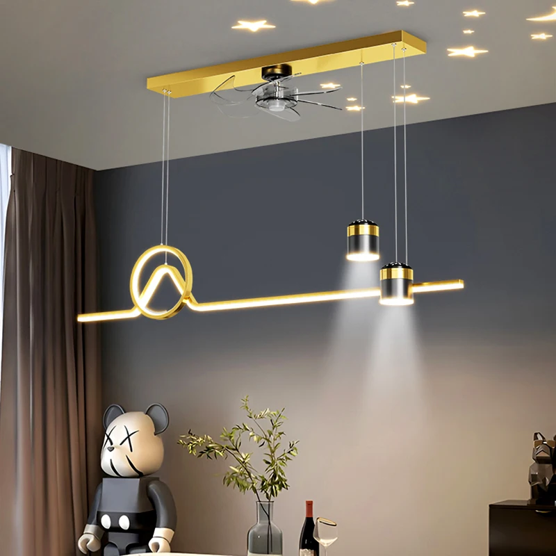 

Nordic bedroom Ceiling fan with led light and control electric fan Ceiling lights dining room Ceiling lamps indoor lighting