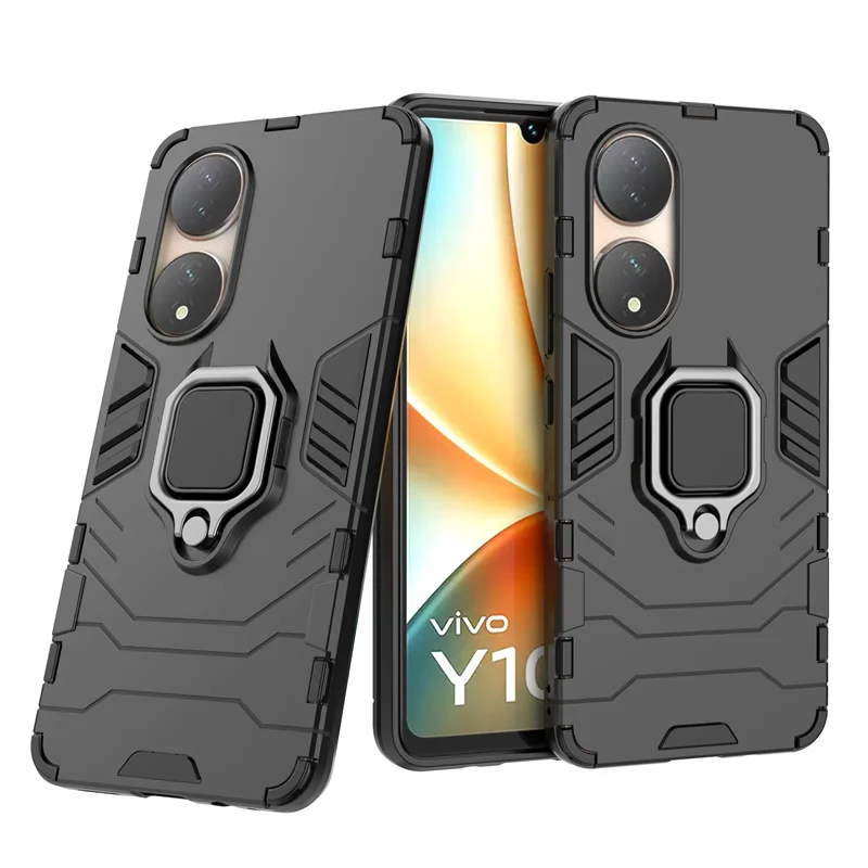 

ДЛЯ Vivo Y100 искусственная Обложка для Vivo Y100 искусственная Магнитная кольцевая Подставка защитная оболочка бампер бронированная задняя крышка для телефона для Vivo Y100 искусственная кожа