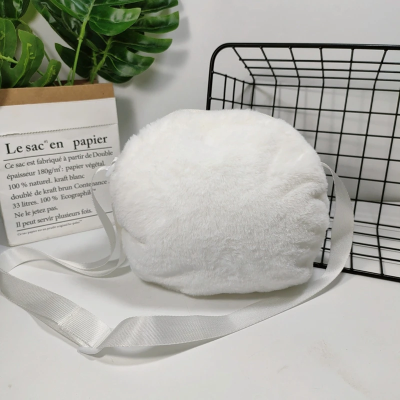 Cute Kawaii Faux Fur Crossbody Bags Wallet Purse plush Shoulder Bag Toy Children School Backpack Kids Gift Toys