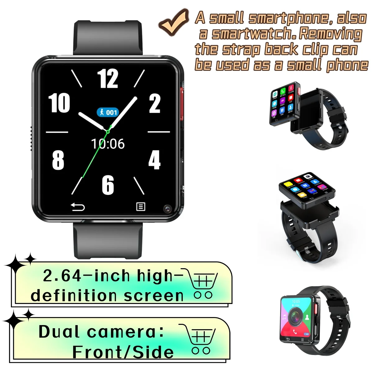 Смарт-часы Royvshg S998 с большим экраном и двойной камерой 24-часовой обновленный