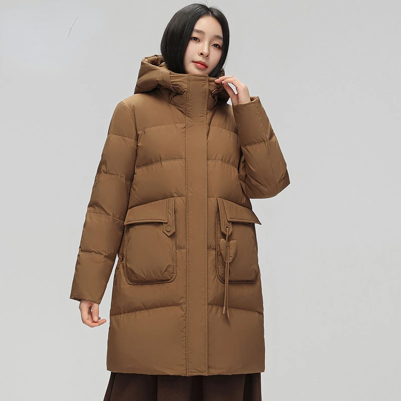 Новинка 2023 женский пуховик зимнее пальто женская парка средней длины свободная