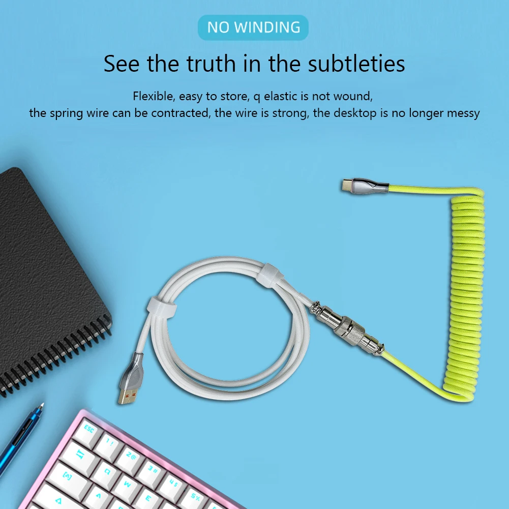 [&quot104keys Механическая клавиатура спиральный кабель тип провода C