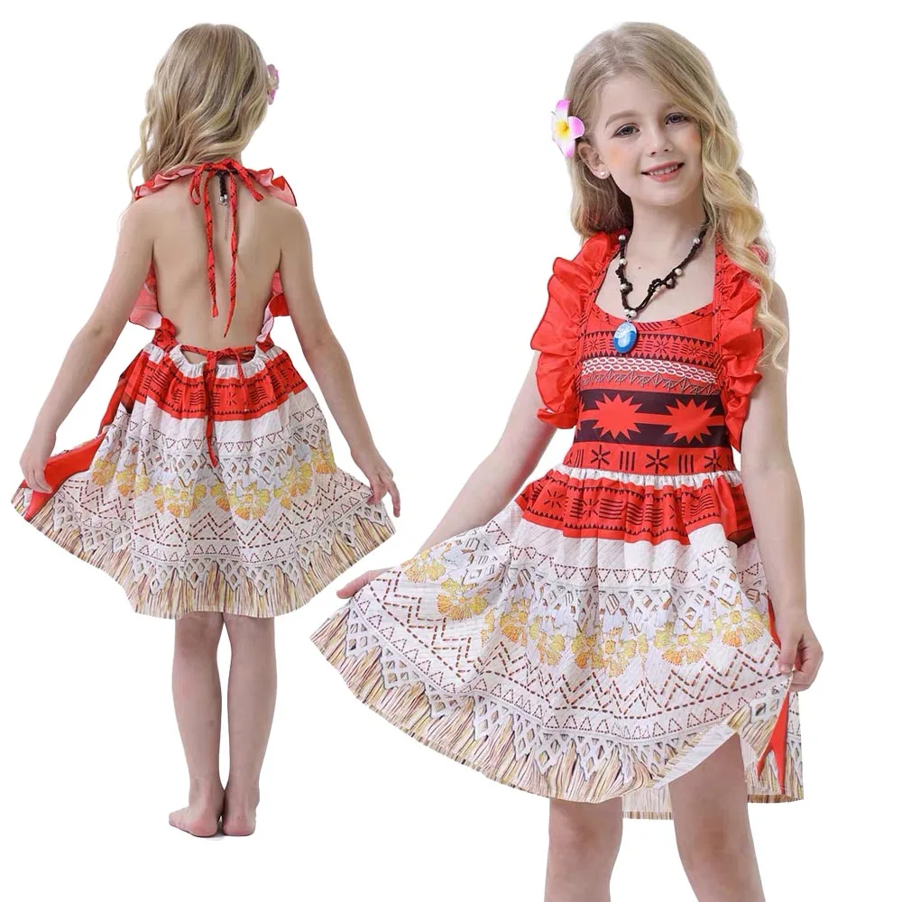 Платье принцессы Моаны костюм для косплея девочек с героями мультфильмов